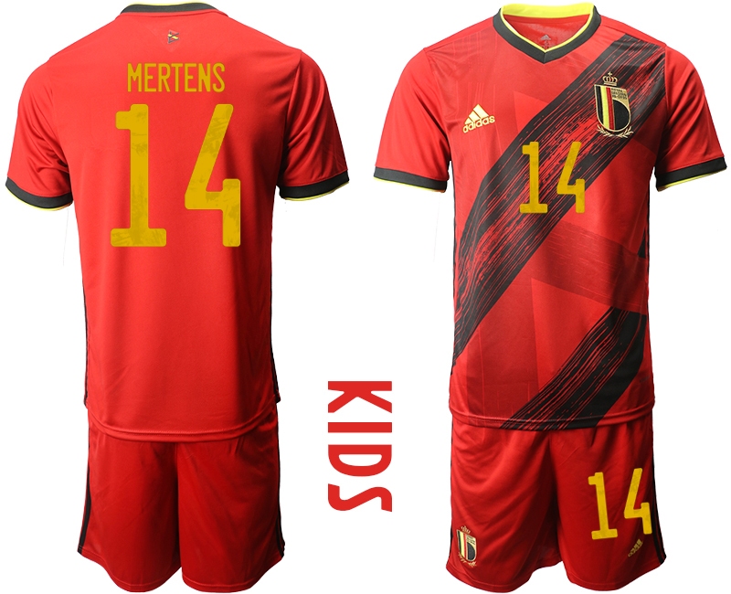 Youth 2021 European Cup Belgium home red #14 Soccer Jersey